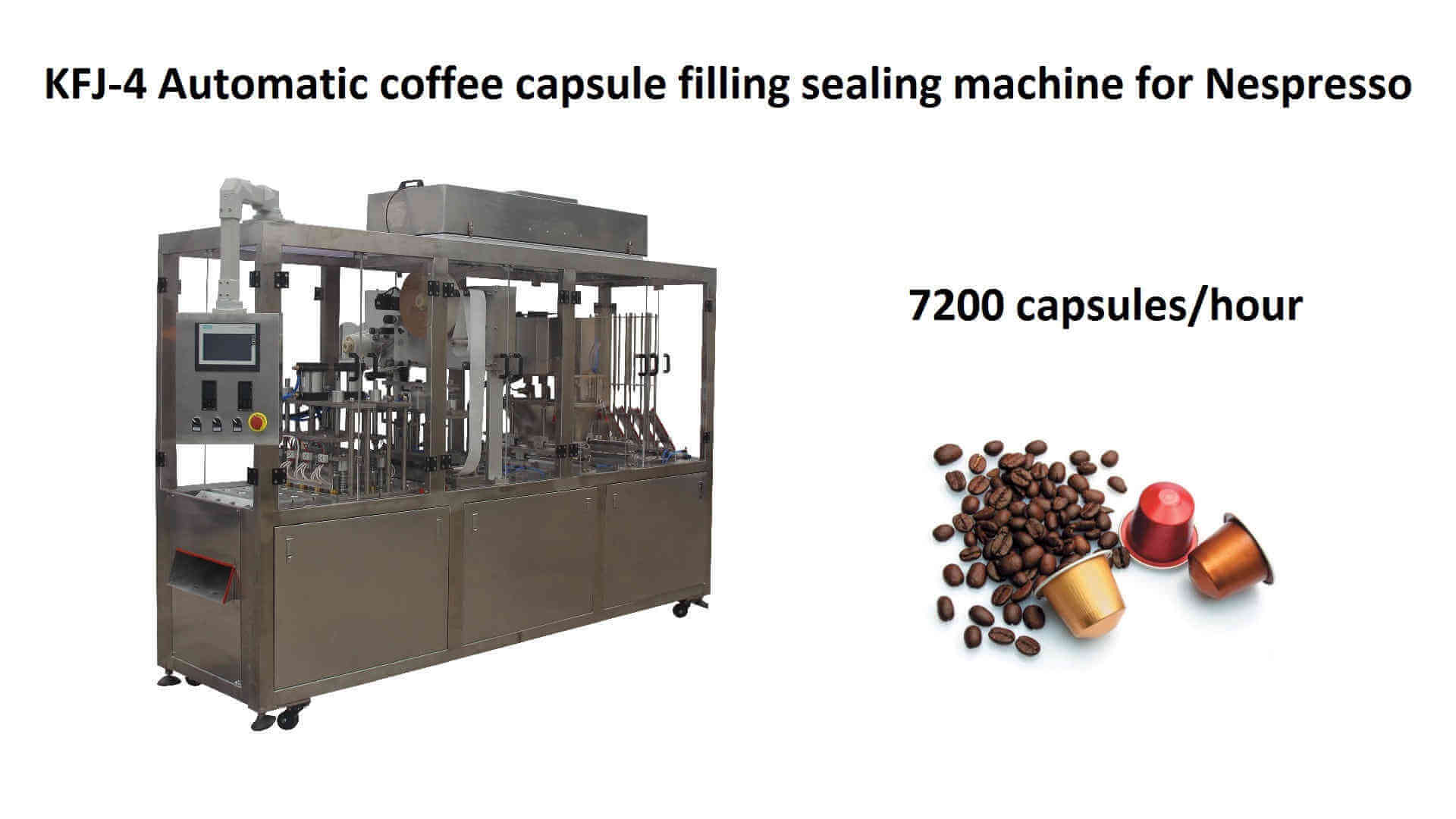 KFJ-4 Automatic coffee capsule filling and sealing machine for Nespresso